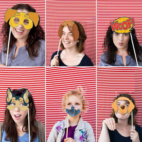 6 Walking Animal Balloons Pet Dog balloons + 18 Pack Dog Photo Booth Props