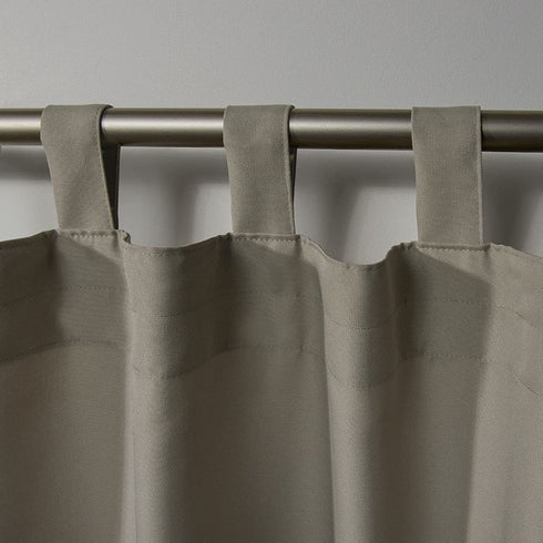 Exclusive Home Curtains Indoor/Outdoor Solid Cabana Tab Top Curtain Panel Pair, 54x120, Taupe