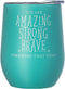 DiverseBee Inspirational Thank You Gifts for Women, Mom, Girls, Wife, Girlfriend, Coworker, Nurses, Best Friend, Encouragement Birthday Wine Gifts for Her - Insulated Wine Tumbler Cup with Lid (Aqua)