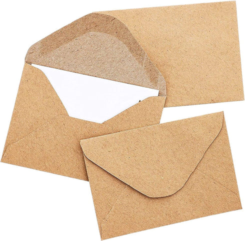 Juvale 100-Count Gift Card Envelopes Brown Kraft Mini Small Envelope for Business Cards Small Note Cards 4.1 x 2.75 Inches