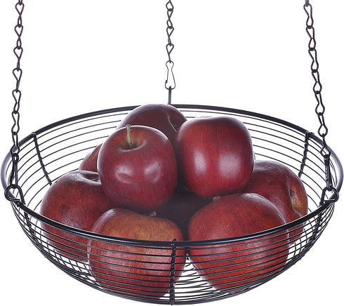SunnyPoint 3 Tier hanging Fruit Basket, Black Coating