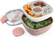 Bentgo® Salad - Stackable Lunch Container with Large 54-oz Salad Bowl, 4-Compartment Bento-Style Tray for Toppings, 3-oz Sauce Container for Dressings, Built-In Reusable Fork & BPA-Free (Blush Marble)