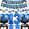 Vlipoeasn Video Game 13th Birthday Decorations for Boys Official Teenager Birthday Decorations 13th Birthday Video Game Party Supplies Blue Gamer Birthday Party Decorations Boys 13th Birthday Party Decorations