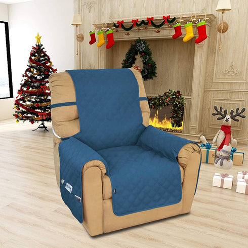Easy-Going Sofa Slipcover Waterproof Recliner Chair Cover Non-Slip Fabric Couch Cover for Living Room Washable Furniture Protector for Pets Kids Children Dog Cat (Recliner,Peacock Blue)