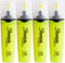 Sharpie Clear View Fluorescent Highlighters, Chisel Tip, Smear Guard Ink (Yellow, 4-Pack)