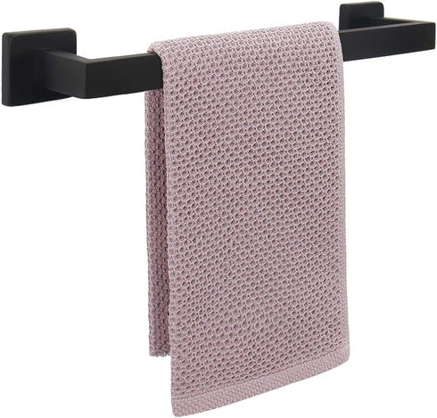 NearMoon Bathroom Towel Bar, Bath Accessories Premium Thicken Stainless Steel Square Shower Towel Rack for Bathroom, Towel Holder Wall Mounted (Matte Black, 12 Inch)