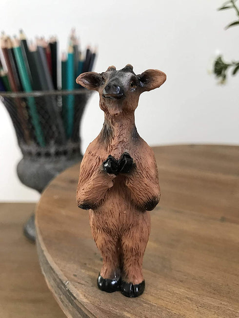 Yoga with Goats Figurines by Bella Haus Designs -Set of Five Goat Statue Action Figures, Goat Yoga Decor- 3? Goat Yoga Poses