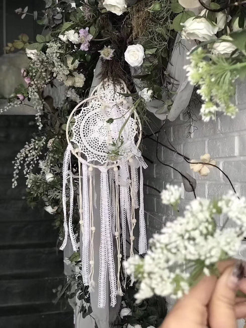 Hiplus Boho Handmade Native Macrame Dream Catchers,Wedding Party Favor,Nursery Decor,Baby Shower,Birthday Gift,Bedroom Wall Ornaments Car Hanging Decoration ¦ (4 PCS Round Shape)
