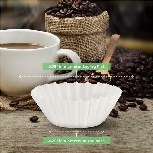 Tupkee Commercial Large 12-Cup Coffee Filters - 500-Count, Chlorine Free, White Coffee Filters - Compatible with Wilbur Curtis, Bloomfield, Bunn Coffee Maker Filters - Made in the USA