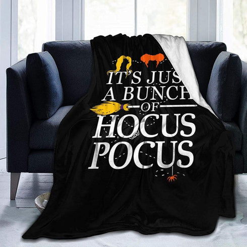 Blanket Fleece It's Just A Bunch of Hocus Pocus Size for Sofa or Bed Cover, Soft Plush, Luxurious Flannel, Suitable for All Seasons 50X40 inch