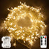 echosari 100 LEDs Outdoor LED Fairy String Lights Battery Operated with Remote (Dimmable, Timer, 8 Modes) - Warm White