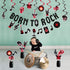 Rock and Roll Party Decorations Set Born to Rock Glitter Banner Rock and Roll Hanging Swirls Rock Star Centerpiece Sticks 1950's Rock and Roll Party Decorations Music Theme Baby 1st Birthday Party Supplies 50s 60s Rock Party Favors Record Wall Decor