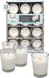 White Votive Candles - 12 Pack - Clear Glass Cups, Unscented, Long 12 Hour Burn Time - for Party Decorations, Birthday, Wedding and Dinner Centerpieces - Hyoola