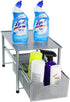 SimpleHouseware Stackable Under Sink Cabinet Sliding Basket Organizer Drawer, Silver
