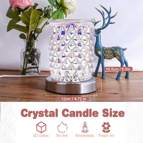 Tensun Electric Wax Warmer - Crystal Wax Warmer for Scented Wax, 3D Touch Candle Wax Melt Burner Fragrance Wax Diffuser Oil Burner with Dimmable for SPA Home Decor Office Bedroom, Best Gift