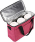 Insulated Drink Carrier Bag for Delivery, Reusable Coffee Cup Holder Caddy Bag with Handle, Tote Bag with Adjustable Dividers, Keep Beverage Hot or Cooler, Ideal for Grubhub Uber Eats Car Drivers (Red)