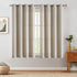 jinchan Linen Textured 72 inch Long Room Darkening Greyish Beige Curtains for Bedroom Light Reducing & Thermal Insulating Curtain Panel One Panel
