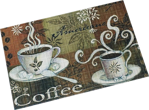 Sunnydaze Kitchen Floor Mat - 23 Inches L x 35 Inches W - Decorative Indoor Rubber and Polyester Mat - Ideal for Kitchen Laundry Room Office or Entryway - Coffee
