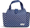 Fit + Fresh Westport Insulated Lunch Bag, Lunch Bag for Women, Reusable Lunch Box, Perfect for Work, School, Beach & More, Classic Navy Dot