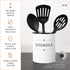 Baie Maison Large Kitchen Utensil Holder for Countertop - Farmhouse Kitchen Tools Storage Organizer Utensil Crock - White Cooking Utensil Holder for Kitchen Counter - Utensil Caddy Jar Spatula Holder