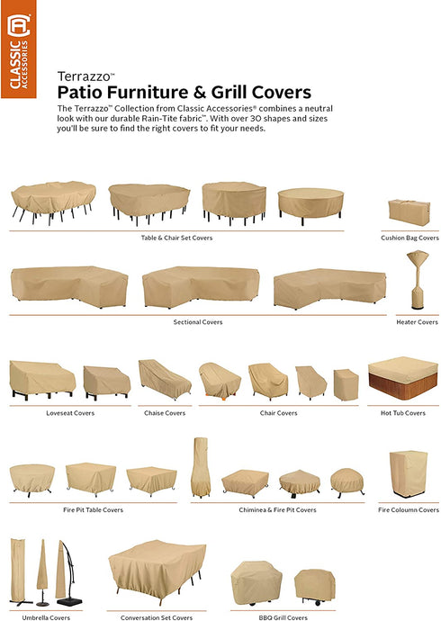 Classic Accessories Terrazzo Water-Resistant 26 Inch Stackable Patio Chair Cover