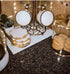 GMRS Home White Marble Handmade Coaster-Set of 4 (Round) with Gold Foiling