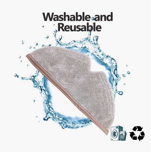 KEEPOW 12 Pcs Microfiber Mopping Cloth Compatible with Roborock S5, S5 Max, S6, S6 Pure, S6 MaxV, E4, E35, and E2 Mi Robot Vacuum Cleaner, Washable & Reusable