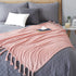 Homiest Fleece Throw Blanket with Fringe, Soft & Cozy Flannel Light Pink Throw Blanket, Lightweight Decorative Throw Blanket for Sofa Bed Chair All Season (Blush Pink, 50 x 60 Inch)