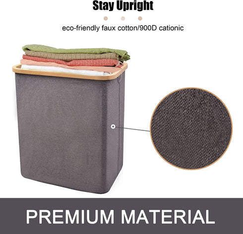 Collapsible Laundry Hamper with Removable Laundry Bag - Large Laundry Basket Organizer with Handle, Dirty Clothes Hamper Toys Organizer for Bedroom, Bathroom