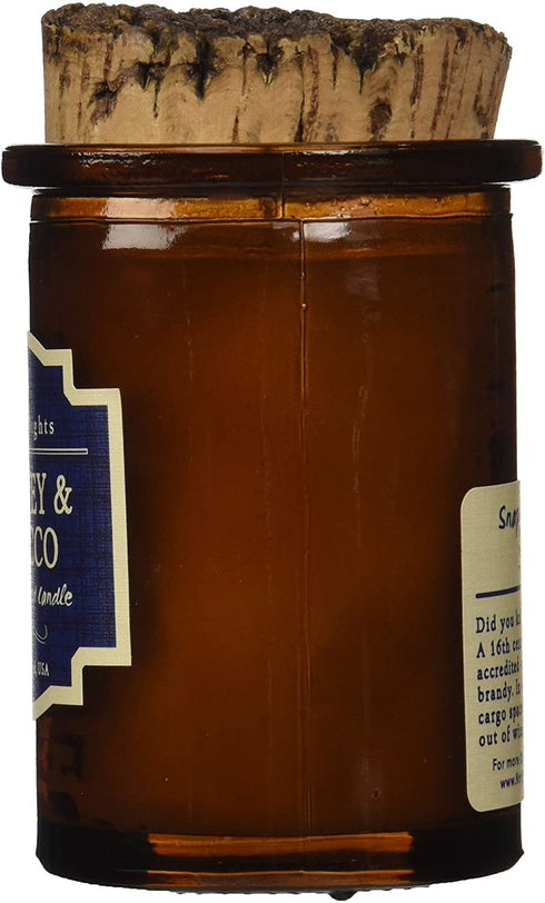 Northern Lights Candles Whiskey and Tobacco Spirit Candle, 5 oz, Amber