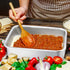 Lasagna Deep Baking Pan - 10.7 x 8.3 x 3.2,P&P CHEF Rectangular Cake Pan Cookie Bakeware Stainless Steel for Brownie/ Bread/ Meat, Deep Side & Round Corner, Brushed Finish & Dishwasher Safe