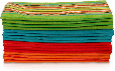 Simpli-Magic 79335 Kitchen Dish Towels, 16x27 Inches, Salsa Stripe, 8 Pack, Multi