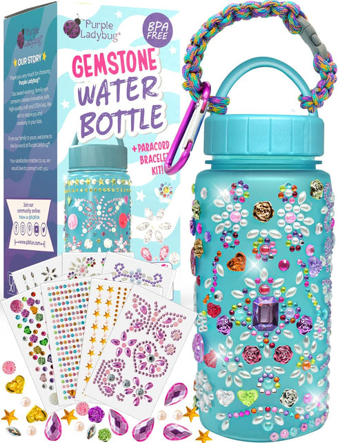PURPLE LADYBUG Decorate Your Own Water Bottle for Girls DIY Kits - Cool Arts and Crafts for Kids Ages 6-8 & Craft Kits for Girls Ages 10-12 - Little Girl Gifts or 6 Year Old Girl Birthday Gift Idea
