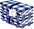 Cotton Clinic 20x20 Gingham Buffalo Check Cloth Dinner Napkins Pack of 12, 100% Cotton Cocktail Napkins, Wedding Dinner Napkins with Mitered Corners and Generous Hem - Navy White