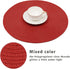SHACOS Round Placemats Set of 6 Woven Braided 15 inch Circle Placemat for Dining Tables Kitchen Table Mats Washable (Red, 6)