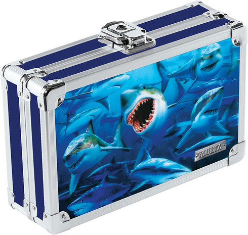 Vaultz 3D Lenticular Locking Pencil Box, 5.5 x 8.25 x 2.5 Inches, Sharks (VZ03946)