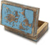 Great Birthday Gift Ideas Handmade Decorative World Map Wooden Jewelry Box Treasure Box Jewelry Organizer Keepsake Box Treasure Chest Trinket Holder Lock Box Watch Box (Blue Wash Finish)