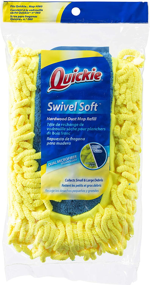 Quickie Microfiber Dust-Mop Refill for 060 Mop, Green Replacement Head, for Cleaning Home/Office/House/Kitchen/Bathroom/Floors