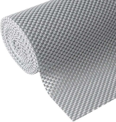 Shelf and Drawer Liner, Non-Adhesive Non Slip and Grip Durable Clean Pad Full Size 17.7 Inches x 20 Feet for Drawers, Shelves, Cabinets, Storage, Kitchen, Desks, Kitchenware, Tableware, Light Gray