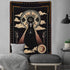 Sevenstars Wizard Skull Tapestry Solar Iris Tapestry Sun and Moon Tapestry Star and Cloud Tapestry Tarot Tapestry for Room