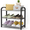 Small Shoe Rack?3-Tier Shoes Shelf Storage Multifunctional Lightweight Organizer Sturdy Metal Stackable Stand Footwear for Closet Living Room Bedroom bathroom(3 Tier Black Shoe Rack)