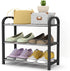 Small Shoe Rack?3-Tier Shoes Shelf Storage Multifunctional Lightweight Organizer Sturdy Metal Stackable Stand Footwear for Closet Living Room Bedroom bathroom(3 Tier Black Shoe Rack)