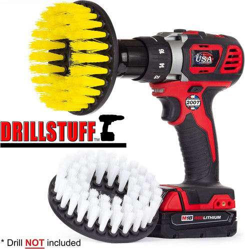 Cleaning Supplies - Bathroom Accessories - Drill Brush - Shower Door - Glass Cleaner - Bathtub - Bath Mat - Sink - Flooring - Hard Water Stain Remover - Grout Cleaner - Spin Brush - Leather - Carpet