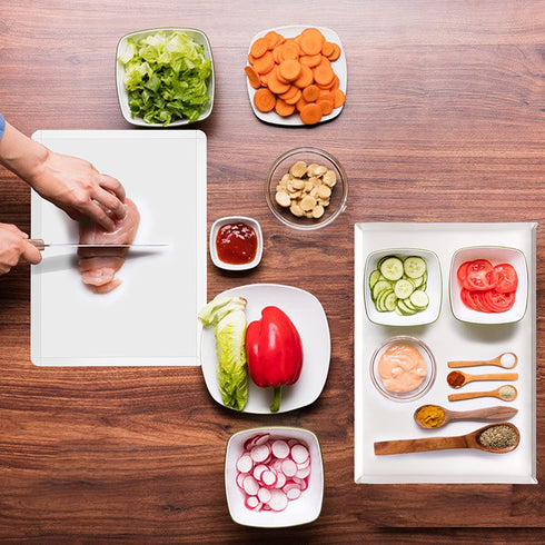 ZVP Disposable Cutting Boards 30 Count, Collapsible Cutting Board Sheet with Built-in Crease, Flexible Plastic Cutting Mat for Kitchen and Commercial Use, 17 x 12 In