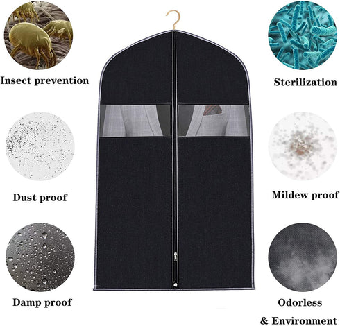Garment Bag Suit Bag for Travel and Storage, Breathable 40 inch Suit Jacket Covers Clothes Bags with Clear Window Dust Proof Protector for Suit Coat, Jacket (40˜™ x 24˜™ - 5 pcs)