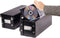 Snap-N-Store CD Storage Box - Pack of 2 - Durable 5.1 x 5.1 x 13.2 Inch Disc Holders with Lids to Store up to 165 Discs - Black
