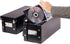 Snap-N-Store CD Storage Box - Pack of 2 - Durable 5.1 x 5.1 x 13.2 Inch Disc Holders with Lids to Store up to 165 Discs - Black