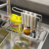 Telescopic Sink Storage Rack,Vahvei Expandable Kitchen Sink Organizer Rack,Kitchen Sink Caddy Rack Organizer,304 Stainless Dish Rack Caddy for Soap and Sponge Holder Kitchen Sink