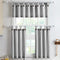 July Joy 3 Piece Cotton Kitchen Curtains and Valances Set for Small Windows Short Curtains 36 Inches Length for Cafe Bathroom Tab Top 56" x 36", Black
