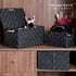 TheWarmHome 3-in-1 Woven Baskets for Storage With Lid,Nylon Strap Organizer Bins With Built-in Handles Stackable Baskets for Shelves Living Room Office Makeup Keys Toys Shirts Organization(Dark Grey, Set of 3)